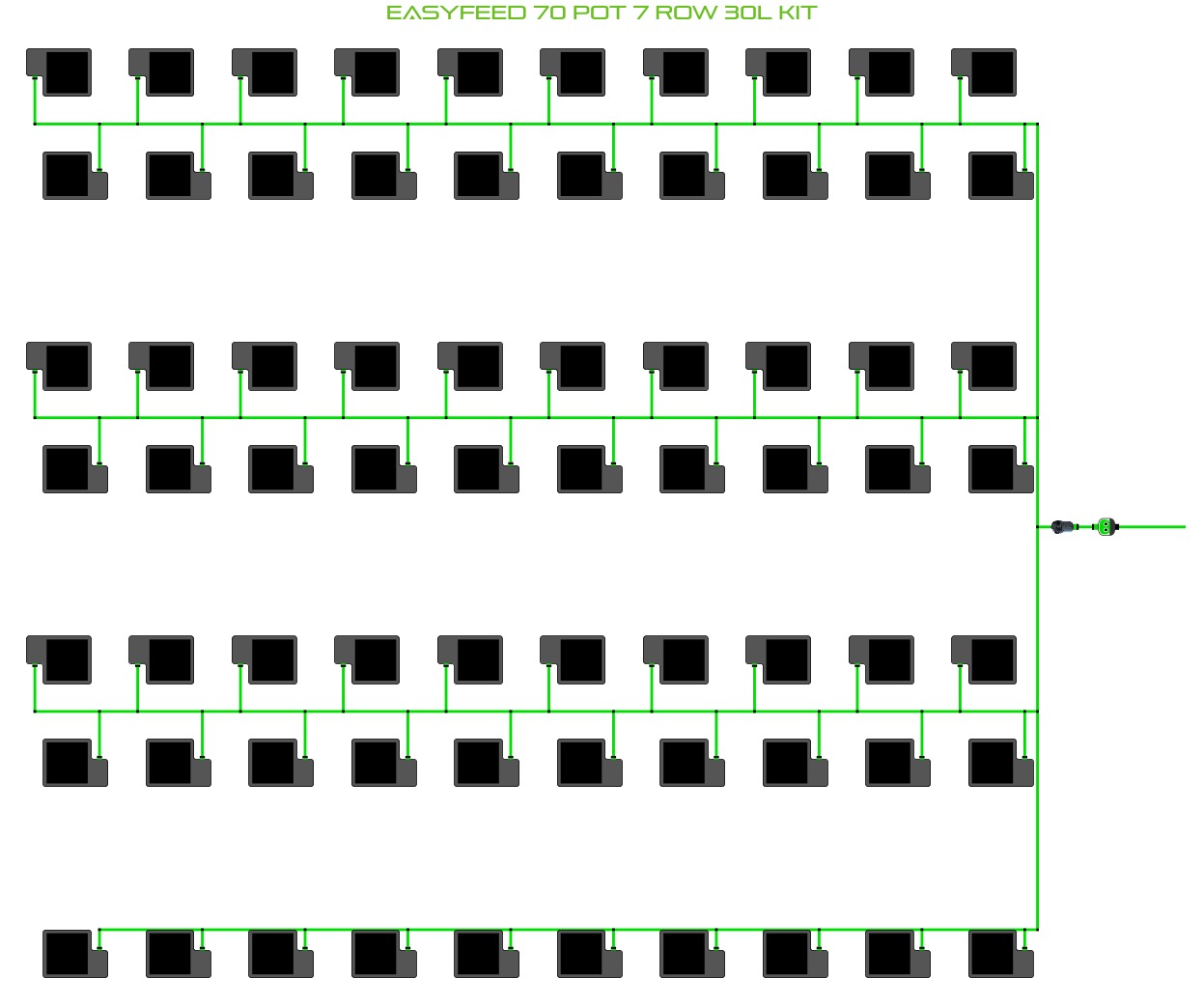 ALIEN Hydroponics EasyFeed 70 Pot 7 Row 30L Kit product image 1