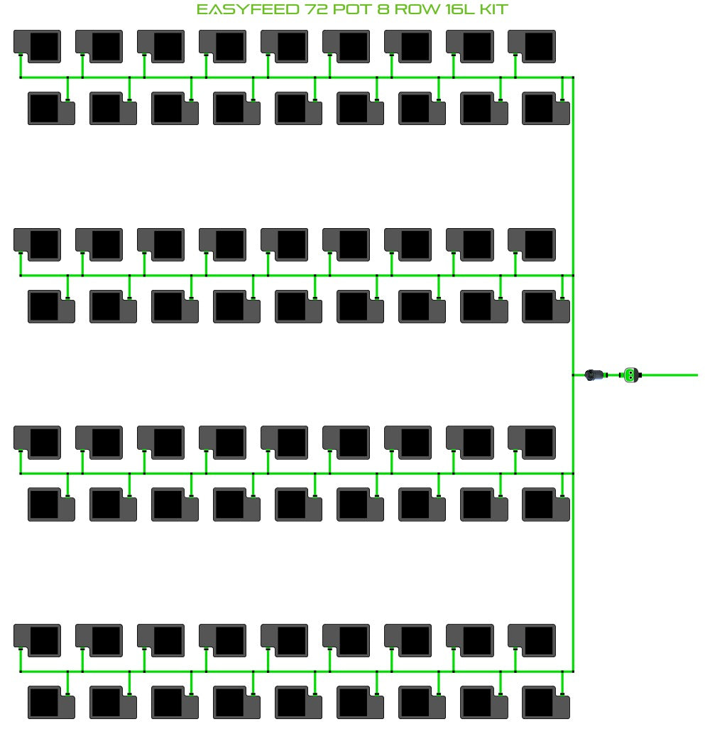 ALIEN Hydroponics EasyFeed 72 Pot 8 Row 16L Kit product image 1