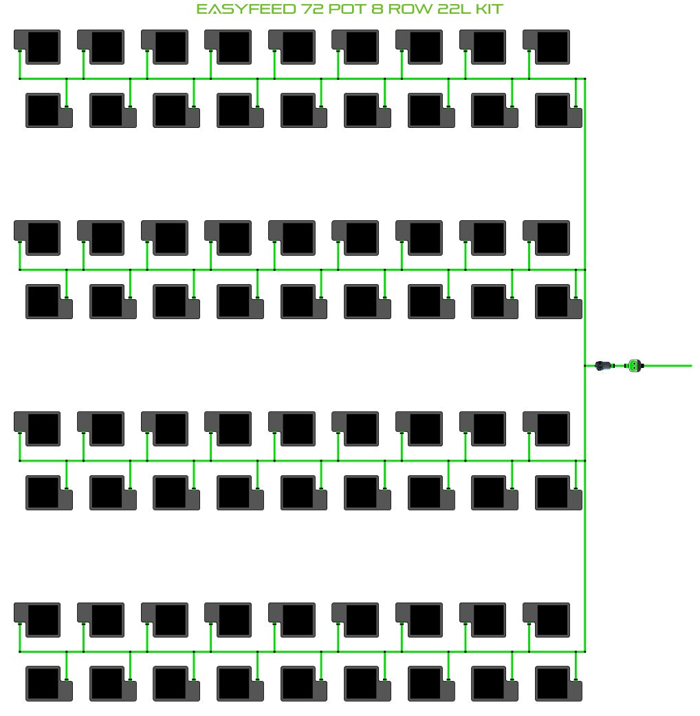 ALIEN Hydroponics EasyFeed 72 Pot 8 Row 22L Kit product image 1