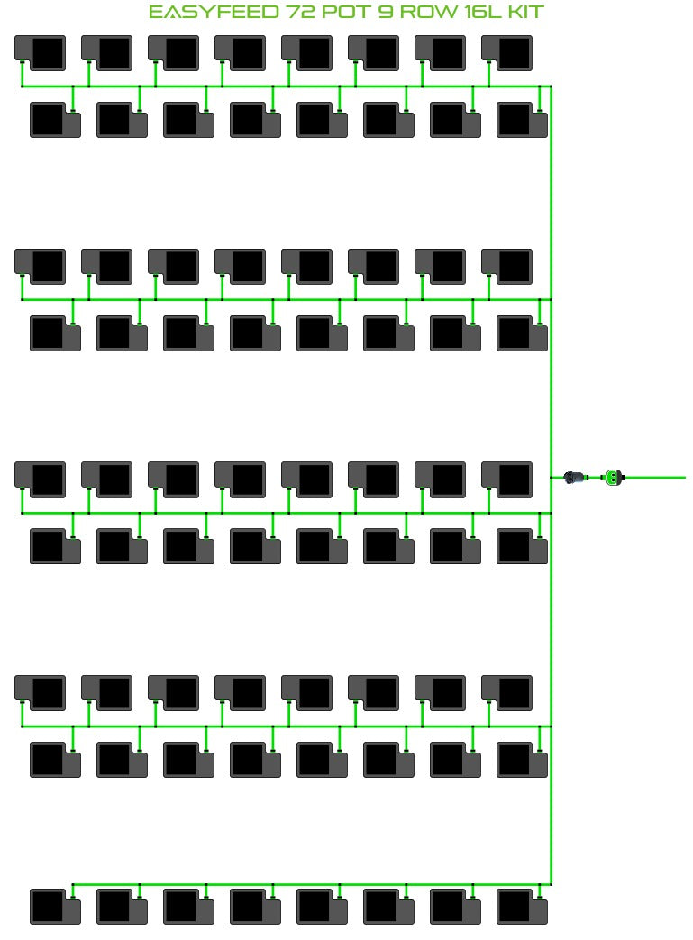 ALIEN Hydroponics EasyFeed 72 Pot 9 Row 16L Kit product image 1