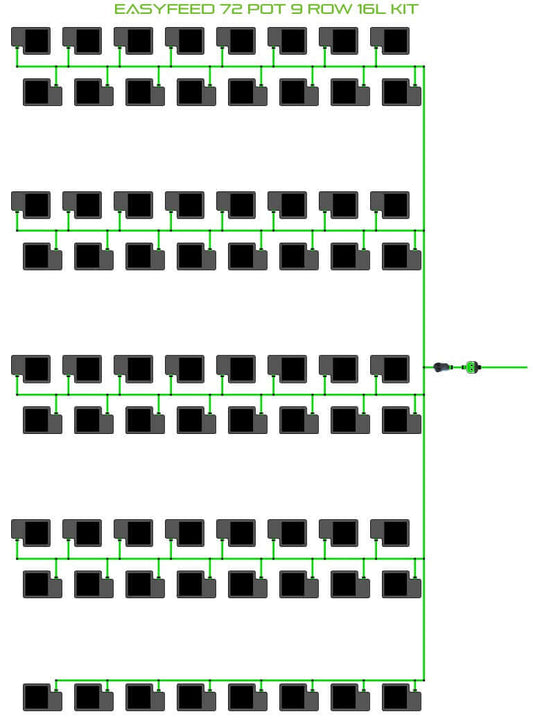 ALIEN Hydroponics EasyFeed 72 Pot 9 Row 16L Kit product image 1