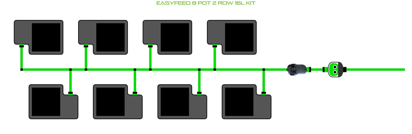 ALIEN Hydroponics EasyFeed 8 Pot 2 Row 16L Kit product image 1