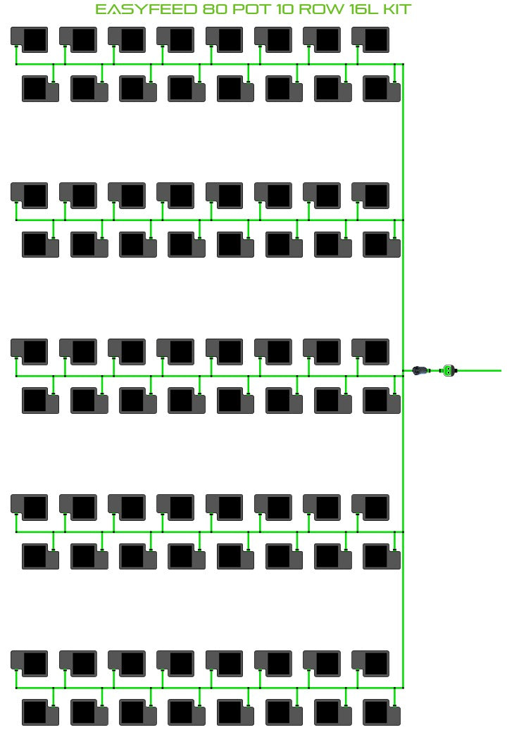 ALIEN Hydroponics EasyFeed 80 Pot 10 Row 16L Kit product image 1