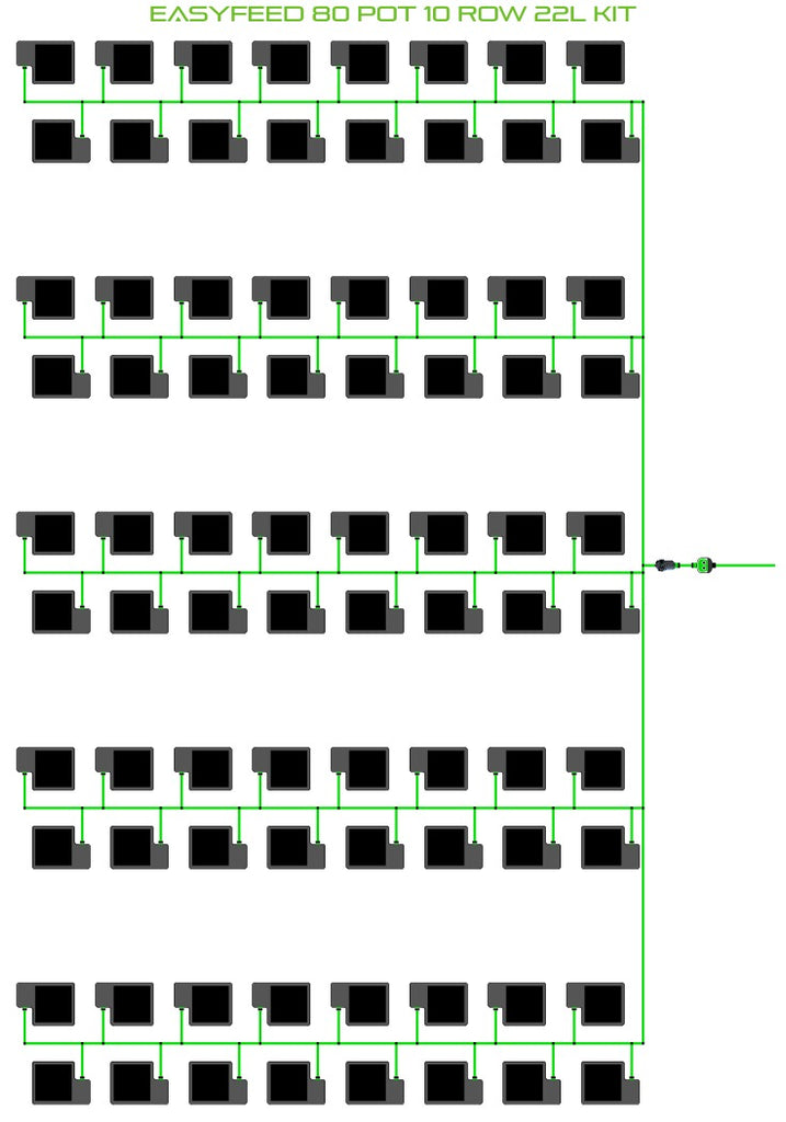 ALIEN Hydroponics EasyFeed 80 Pot 10 Row 22L Kit product image 1