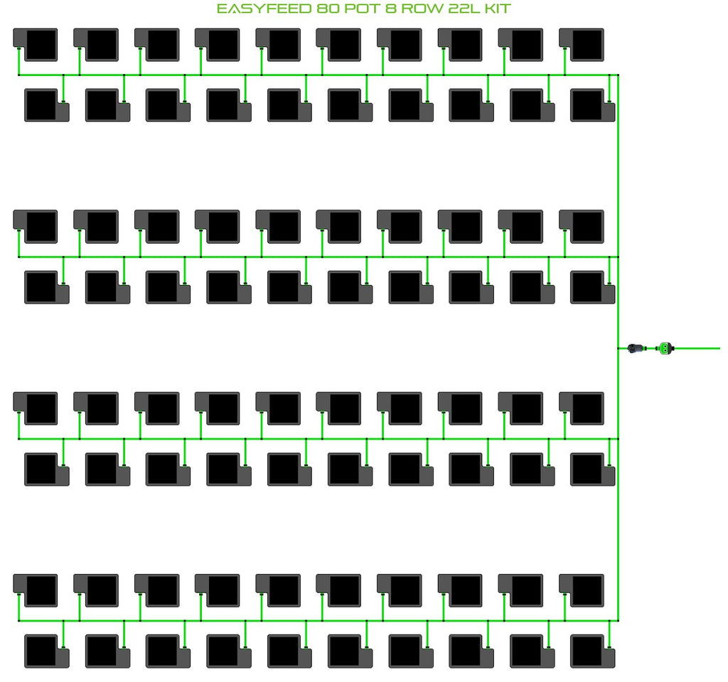 ALIEN Hydroponics EasyFeed 80 Pot 8 Row 22L Kit product image 1