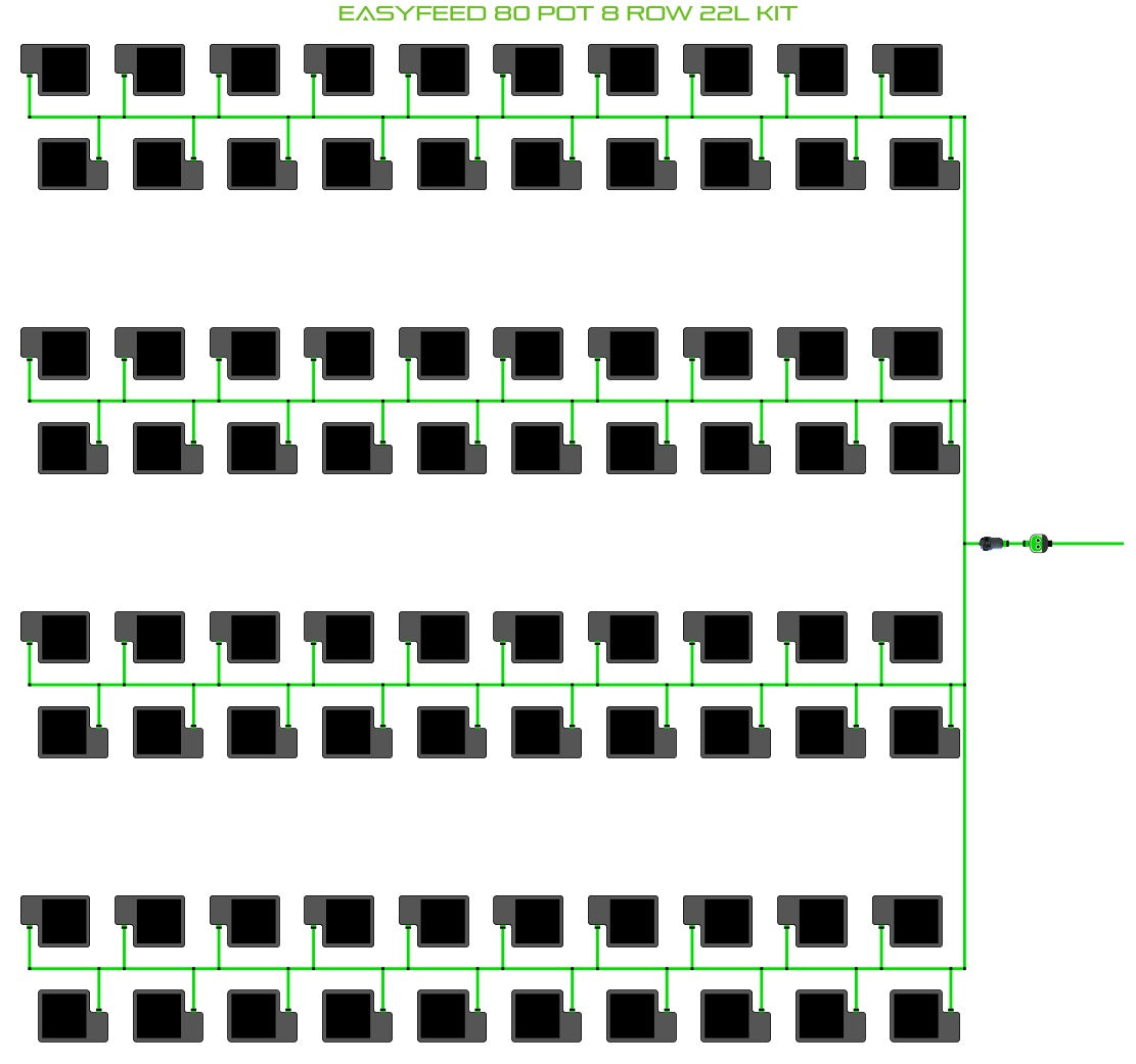 ALIEN Hydroponics EasyFeed 80 Pot 8 Row 22L Kit product image 1