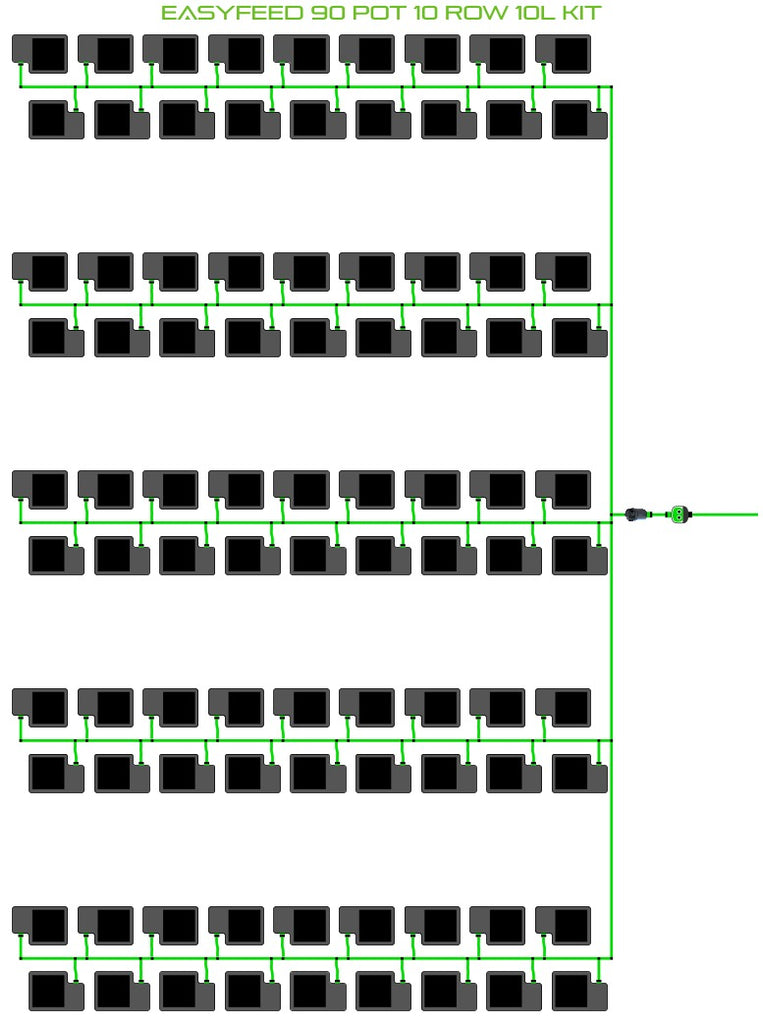 ALIEN Hydroponics EasyFeed 90 Pot 10 Row 10L Kit product image 1