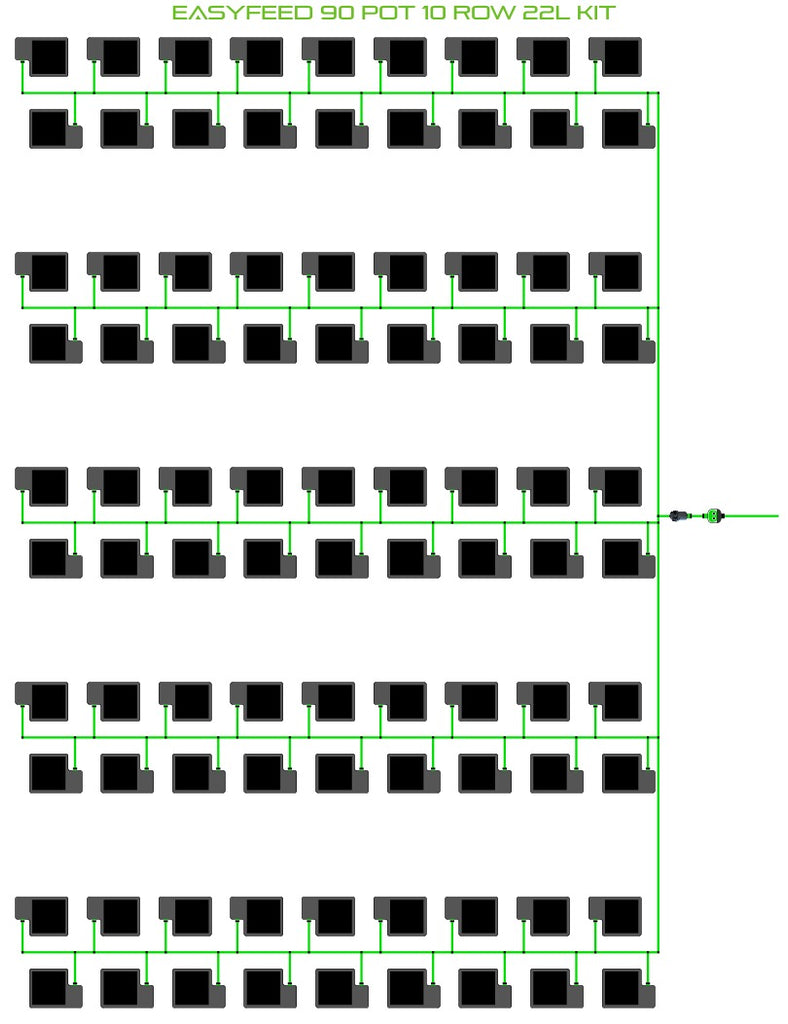 ALIEN Hydroponics EasyFeed 90 Pot 10 Row 22L Kit product image 1