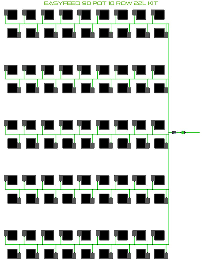 ALIEN Hydroponics EasyFeed 90 Pot 10 Row 22L Kit product image 1
