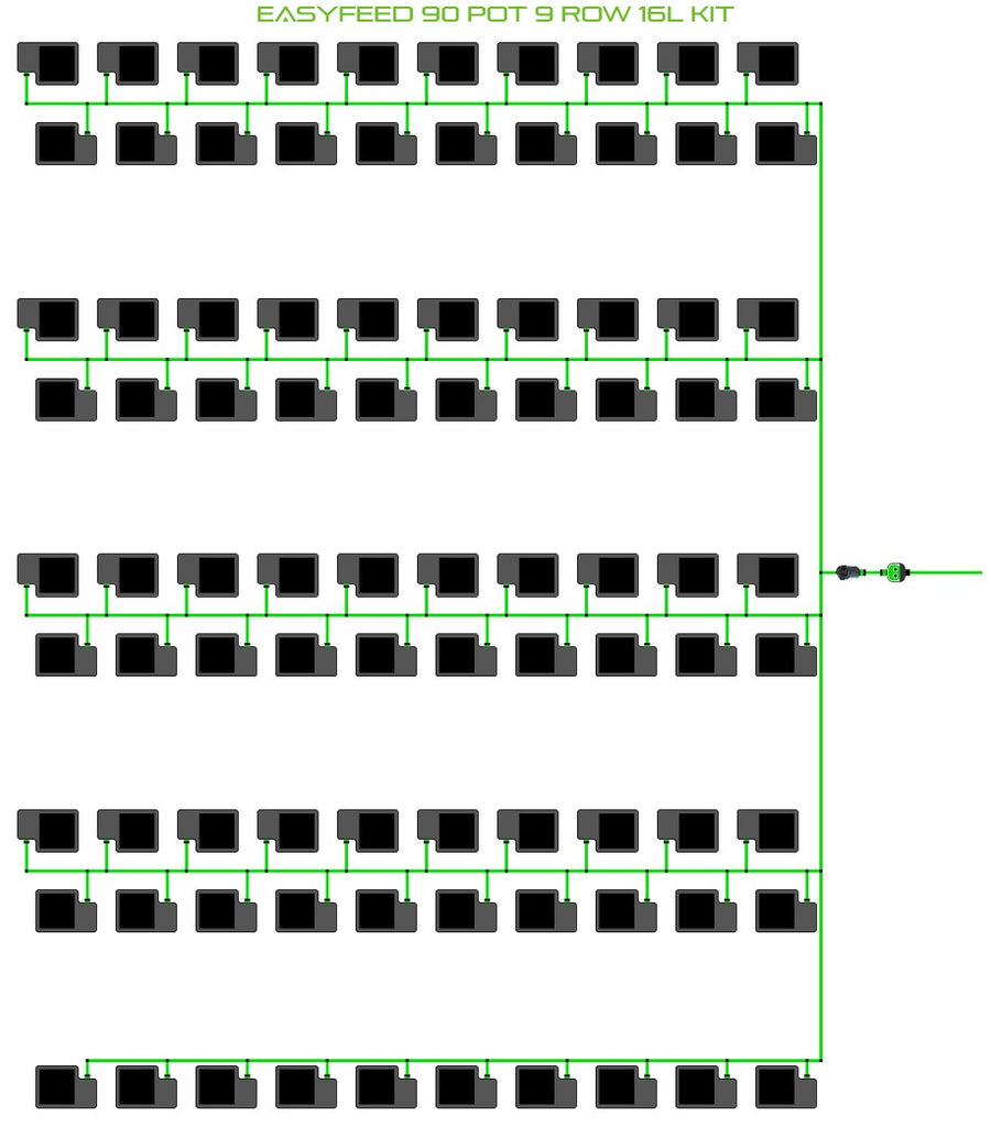 ALIEN Hydroponics EasyFeed 90 Pot 9 Row 16L Kit product image 1