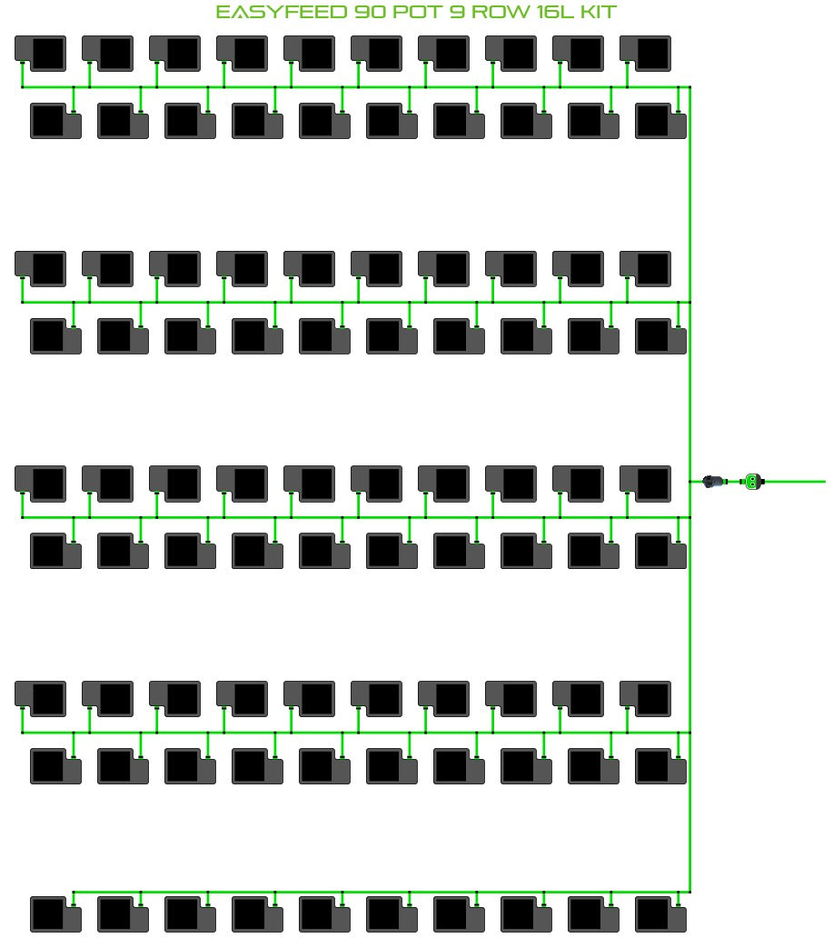 ALIEN Hydroponics EasyFeed 90 Pot 9 Row 16L Kit product image 1