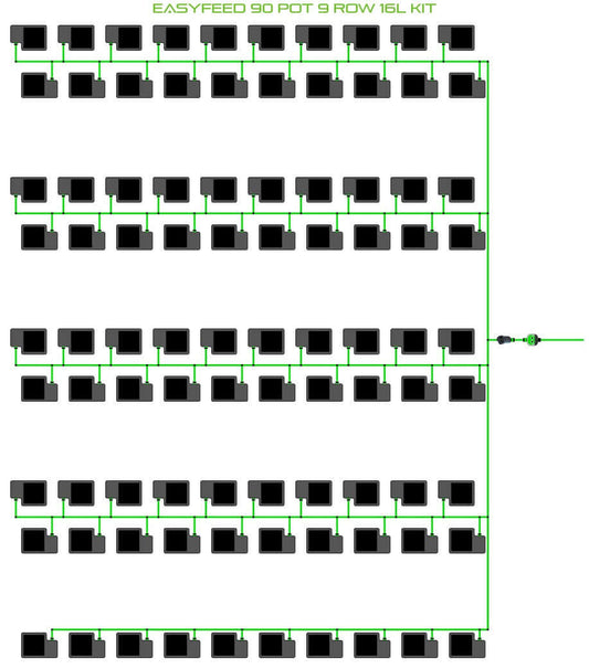 ALIEN Hydroponics EasyFeed 90 Pot 9 Row 16L Kit product image 1