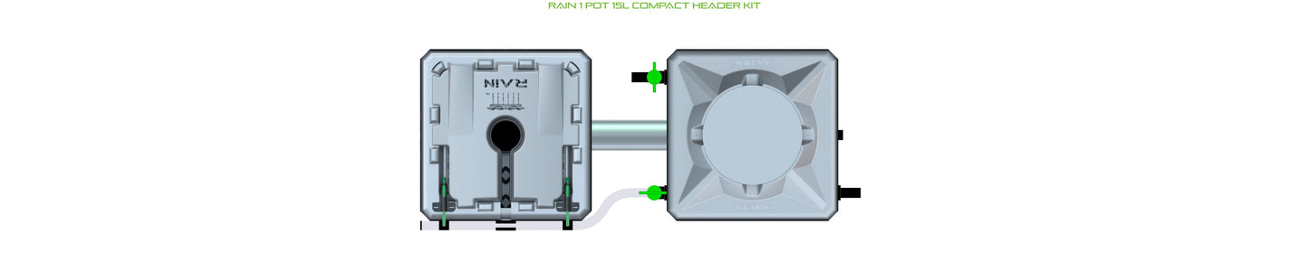 ALIEN Hydroponics RAIN 1 Pot 15L Compact Header Kit product image 2