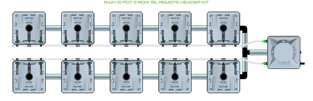 ALIEN Hydroponics RAIN 10 Pot 2 Row 15L Remote Header Kit product image 2