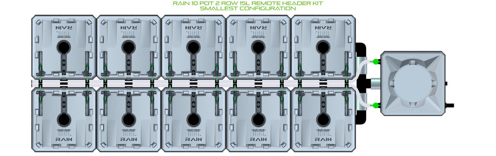 ALIEN Hydroponics RAIN 10 Pot 2 Row 15L Remote Header Kit product image 3