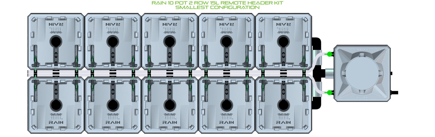 ALIEN Hydroponics RAIN 10 Pot 2 Row 15L Remote Header Kit product image 3