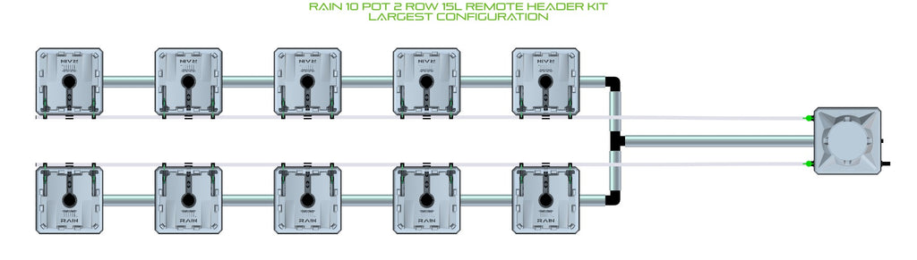 ALIEN Hydroponics RAIN 10 Pot 2 Row 15L Remote Header Kit product image 4