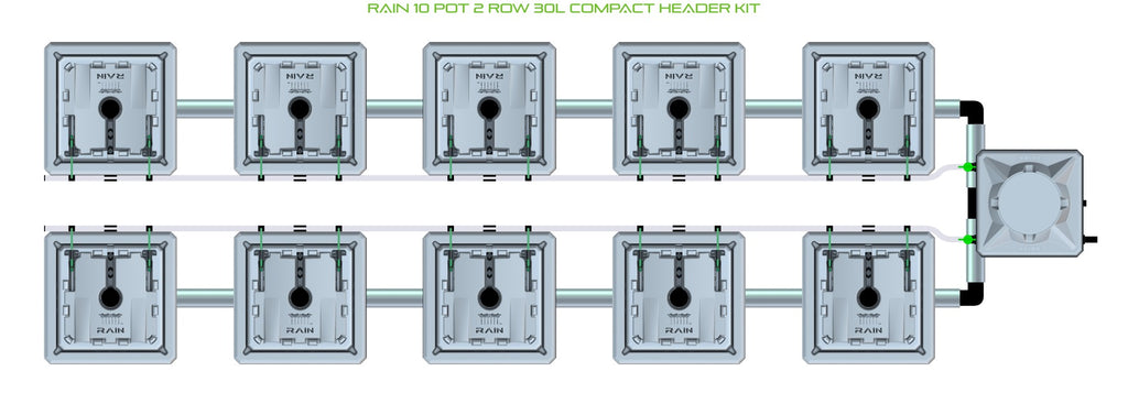 ALIEN Hydroponics RAIN 10 Pot 2 Row 30L Compact Header Kit product image 2