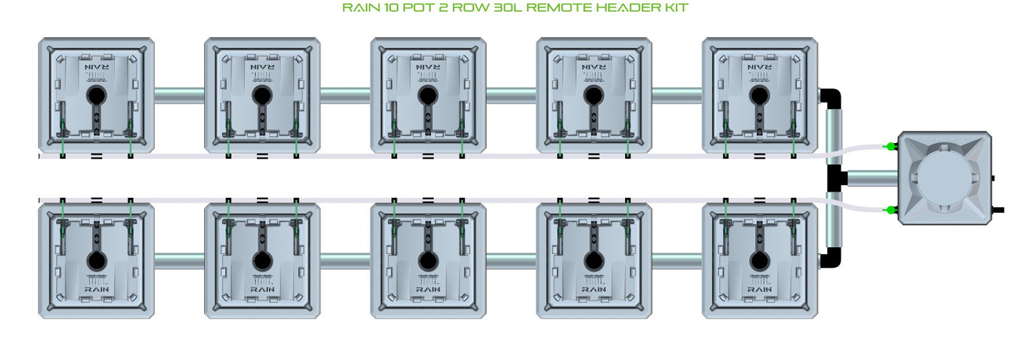 ALIEN Hydroponics RAIN 10 Pot 2 Row 30L Remote Header Kit product image 2