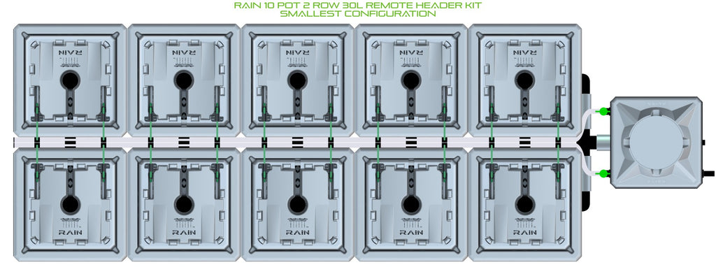 ALIEN Hydroponics RAIN 10 Pot 2 Row 30L Remote Header Kit product image 3