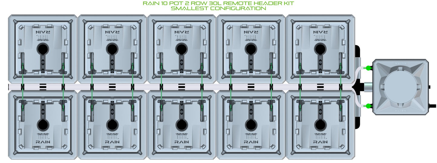 ALIEN Hydroponics RAIN 10 Pot 2 Row 30L Remote Header Kit product image 3