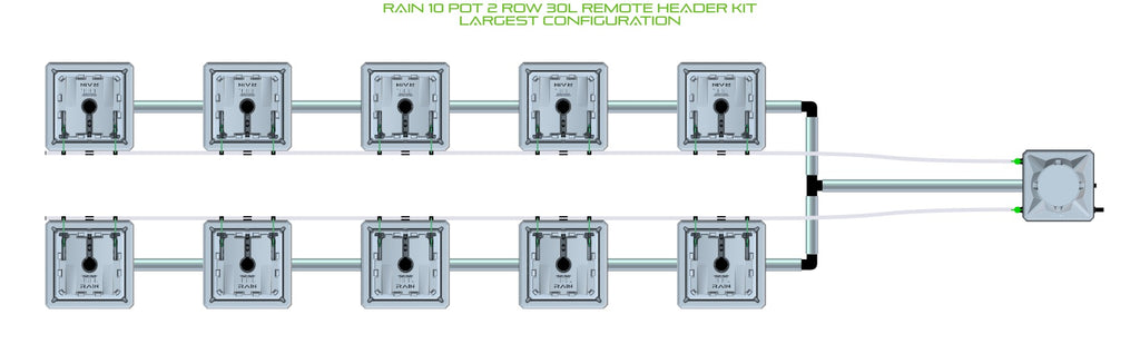 ALIEN Hydroponics RAIN 10 Pot 2 Row 30L Remote Header Kit product image 4