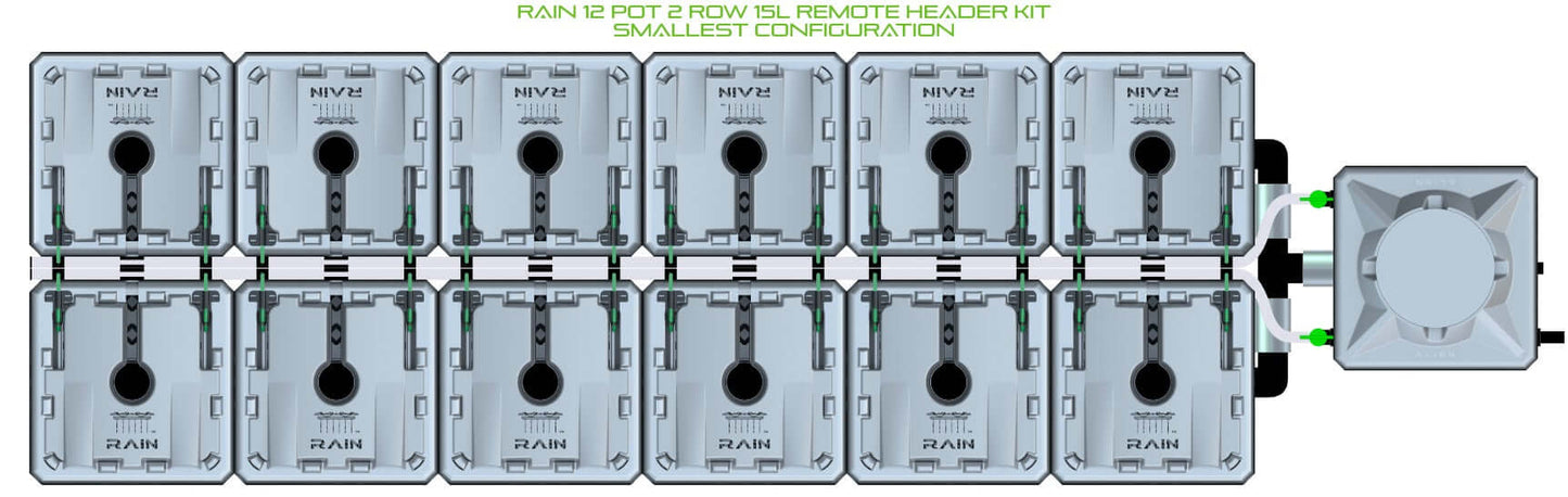 ALIEN Hydroponics RAIN 12 Pot 2 Row 15L Remote Header Kit product image 3