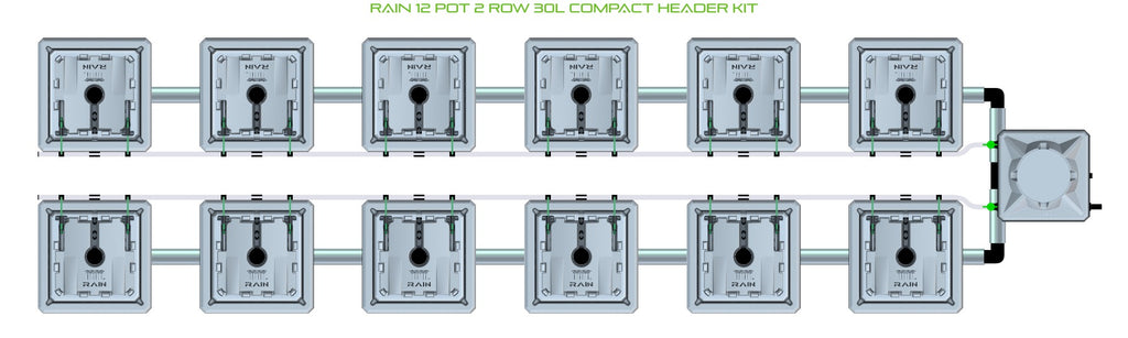 ALIEN Hydroponics RAIN 12 Pot 2 Row 30L Compact Header Kit product image 2
