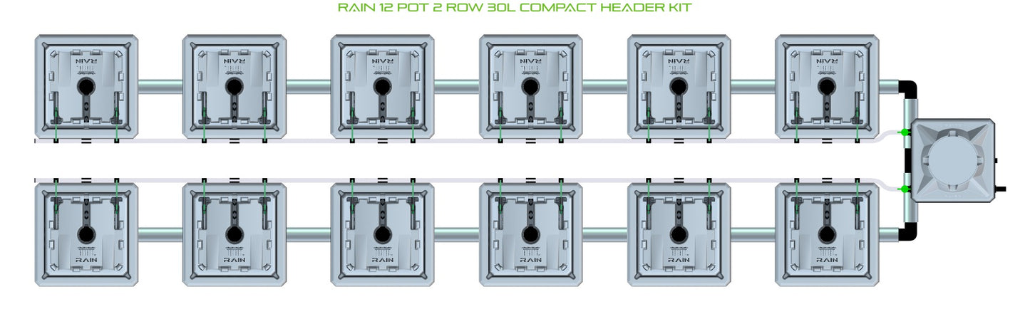 ALIEN Hydroponics RAIN 12 Pot 2 Row 30L Compact Header Kit product image 2