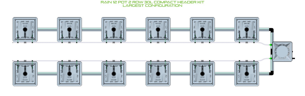 ALIEN Hydroponics RAIN 12 Pot 2 Row 30L Compact Header Kit product image 4