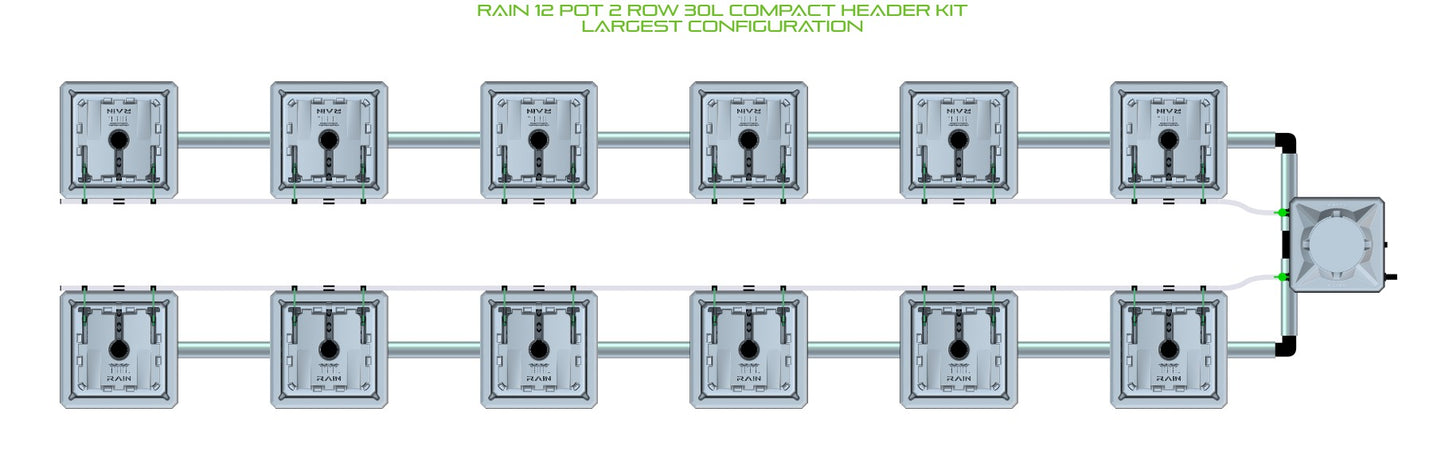 ALIEN Hydroponics RAIN 12 Pot 2 Row 30L Compact Header Kit product image 4