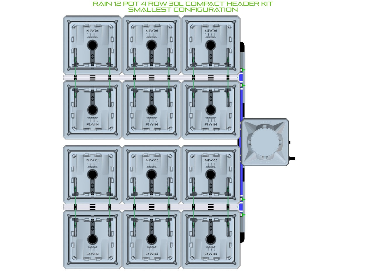 ALIEN Hydroponics RAIN 12 Pot 4 Row 30L Compact Header Kit product image 3