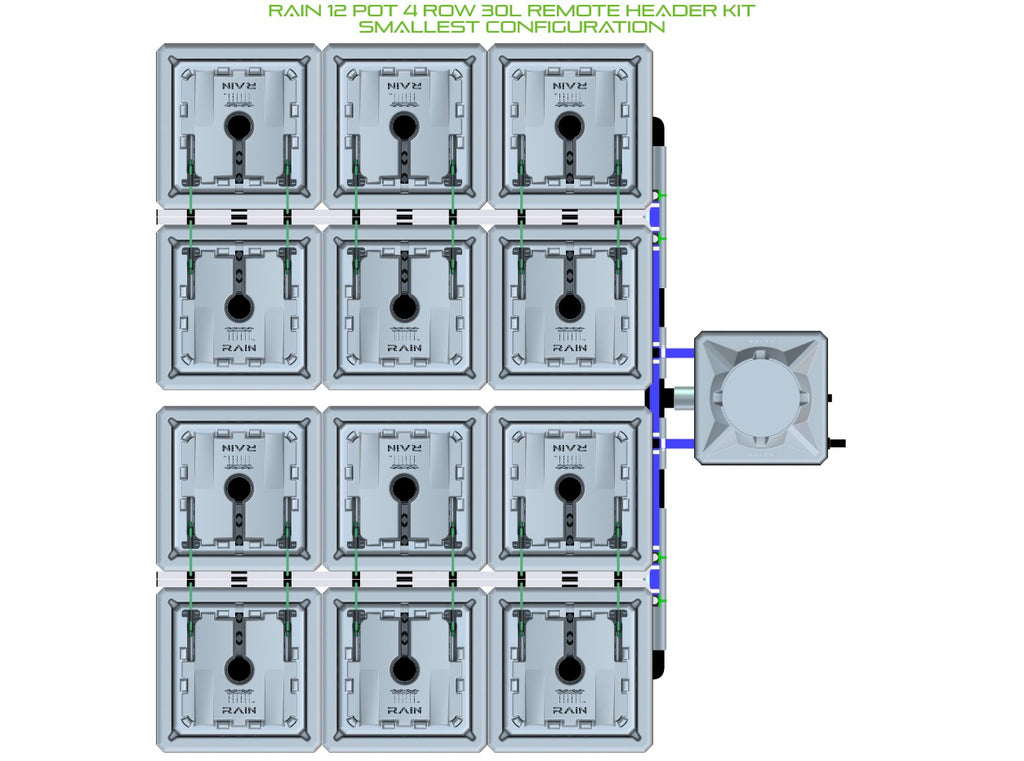 ALIEN Hydroponics RAIN 12 Pot 4 Row 30L Remote Header Kit product image 3