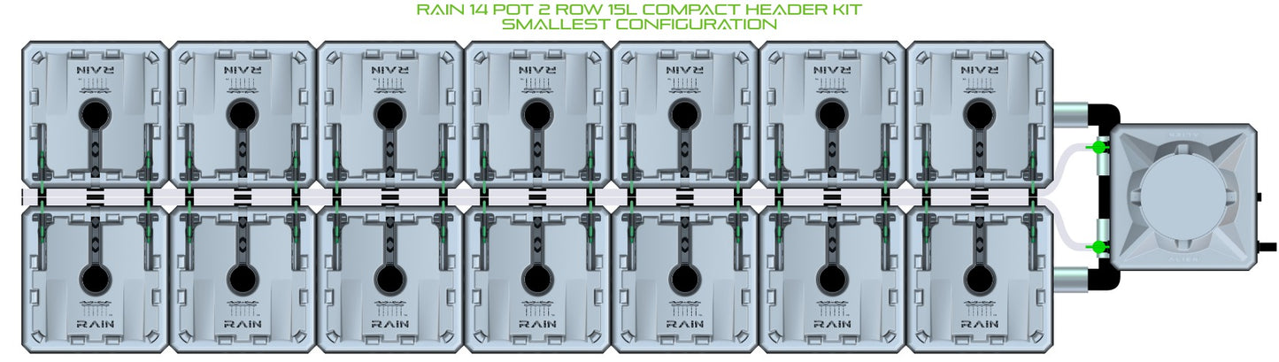 ALIEN Hydroponics RAIN 14 Pot 2 Row 15L Compact Header Kit product image 3