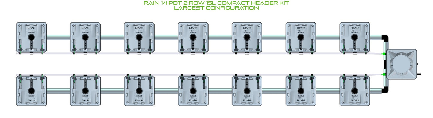 ALIEN Hydroponics RAIN 14 Pot 2 Row 15L Compact Header Kit product image 4