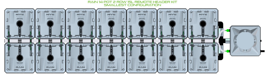 ALIEN Hydroponics RAIN 14 Pot 2 Row 15L Remote Header Kit product image 3