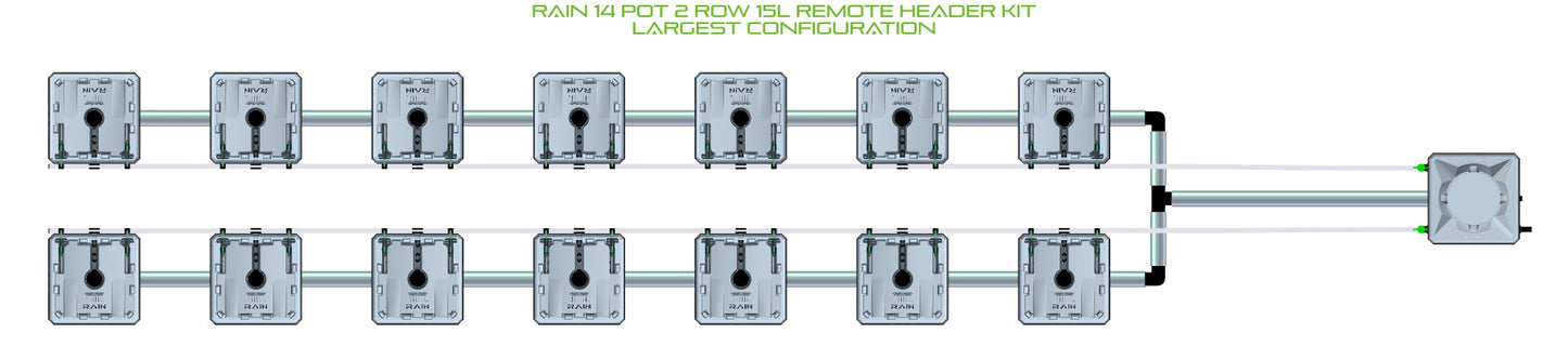 ALIEN Hydroponics RAIN 14 Pot 2 Row 15L Remote Header Kit product image 4