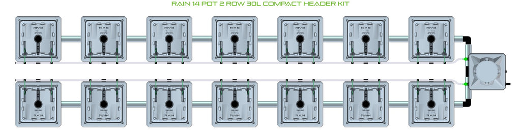 ALIEN Hydroponics RAIN 14 Pot 2 Row 30L Compact Header Kit product image 2