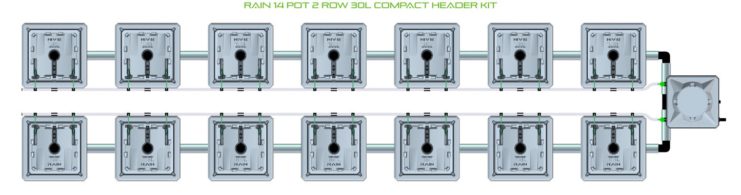 ALIEN Hydroponics RAIN 14 Pot 2 Row 30L Compact Header Kit product image 2