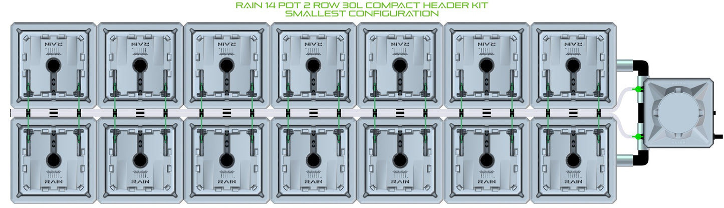ALIEN Hydroponics RAIN 14 Pot 2 Row 30L Compact Header Kit product image 3