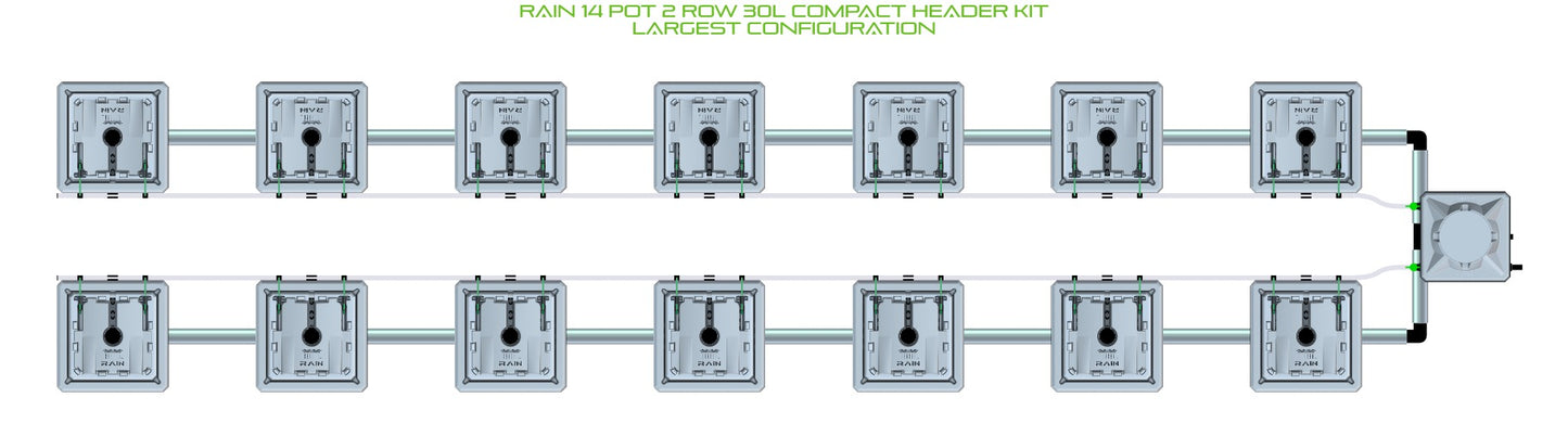 ALIEN Hydroponics RAIN 14 Pot 2 Row 30L Compact Header Kit product image 4