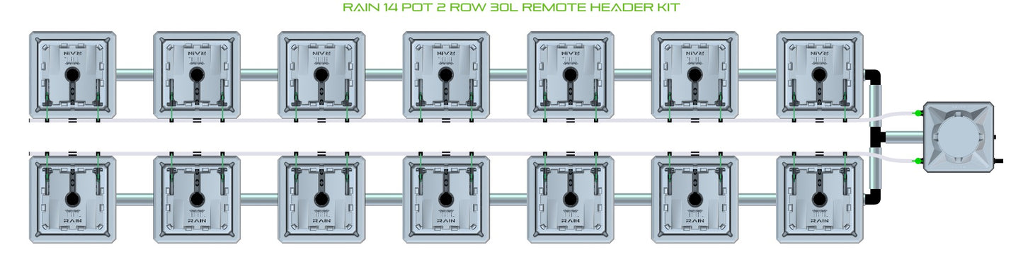 ALIEN Hydroponics RAIN 14 Pot 2 Row 30L Remote Header Kit product image 2