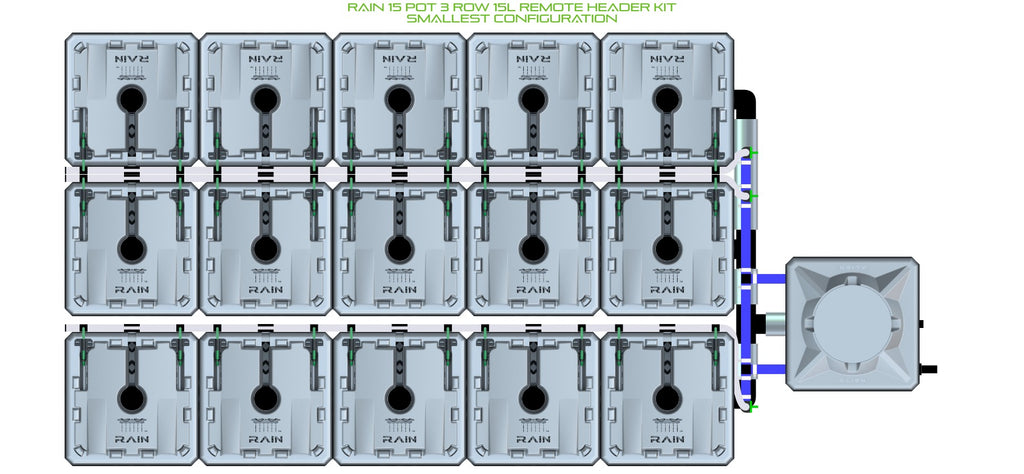 ALIEN Hydroponics RAIN 15 Pot 3 Row 15L Remote Header Kit product image 3
