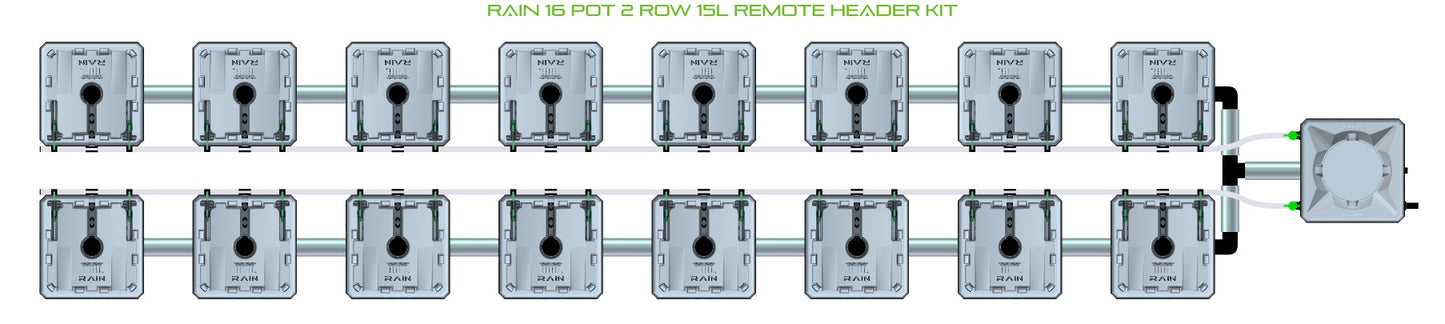ALIEN Hydroponics RAIN 16 Pot 2 Row 15L Remote Header Kit product image 2