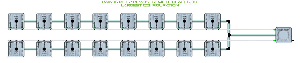 ALIEN Hydroponics RAIN 16 Pot 2 Row 15L Remote Header Kit product image 4
