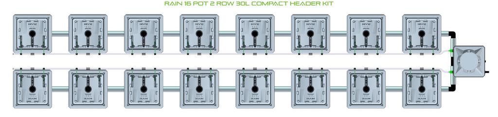 ALIEN Hydroponics RAIN 16 Pot 2 Row 30L Compact Header Kit product image 2
