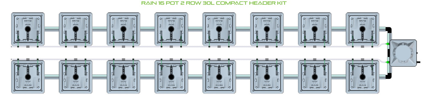 ALIEN Hydroponics RAIN 16 Pot 2 Row 30L Compact Header Kit product image 2
