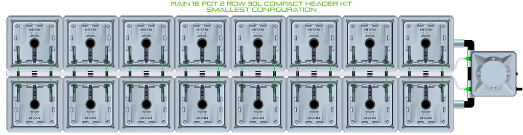ALIEN Hydroponics RAIN 16 Pot 2 Row 30L Compact Header Kit product image 3