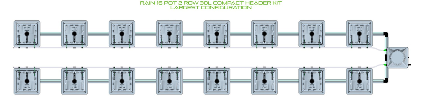 ALIEN Hydroponics RAIN 16 Pot 2 Row 30L Compact Header Kit product image 4