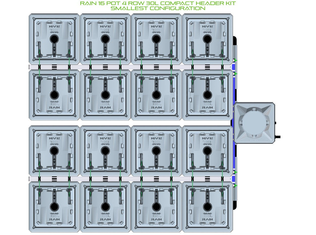 ALIEN Hydroponics RAIN 16 Pot 4 Row 30L Compact Header Kit product image 3